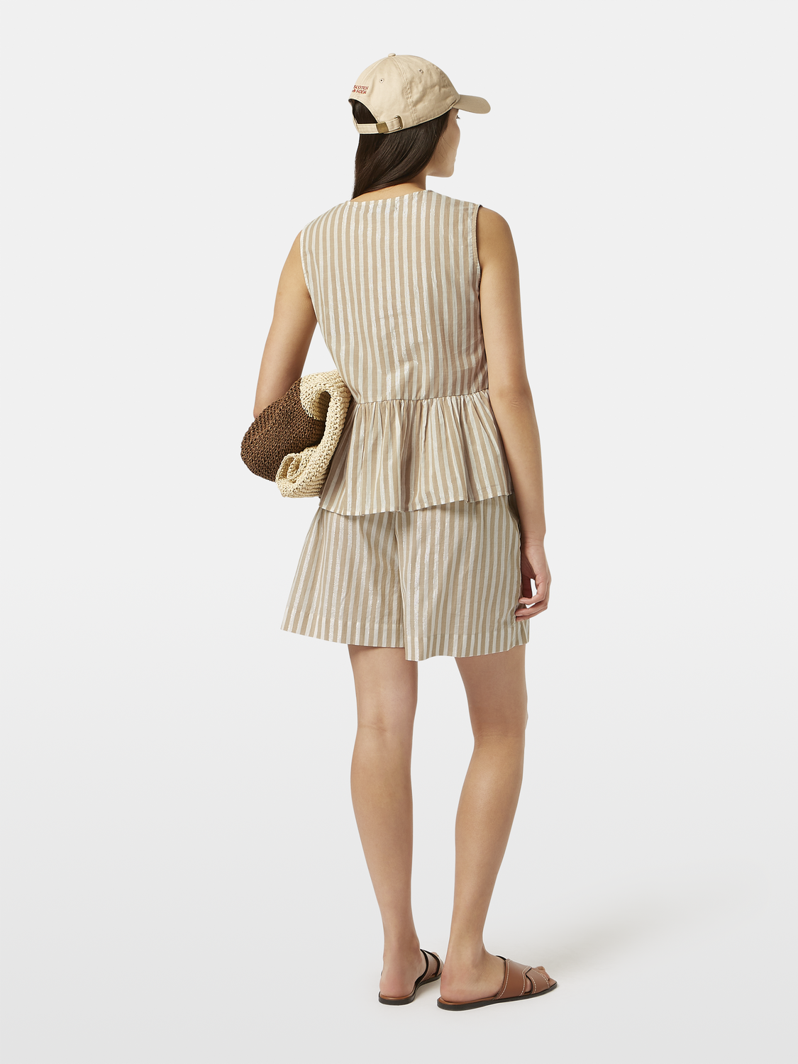 Black Scotch & Soda bow top tank top featuring a stylish bow detail on the front, made from lightweight fabric.