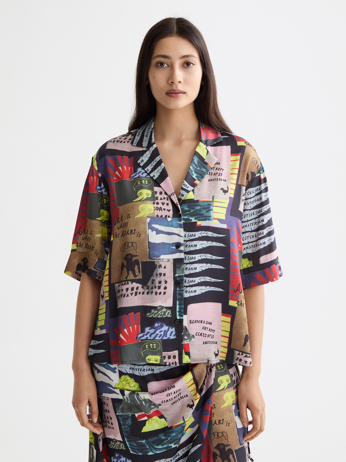 Printed short-sleeved shirt by Scotch & Soda featuring a vibrant floral design, lightweight fabric, and classic fit.