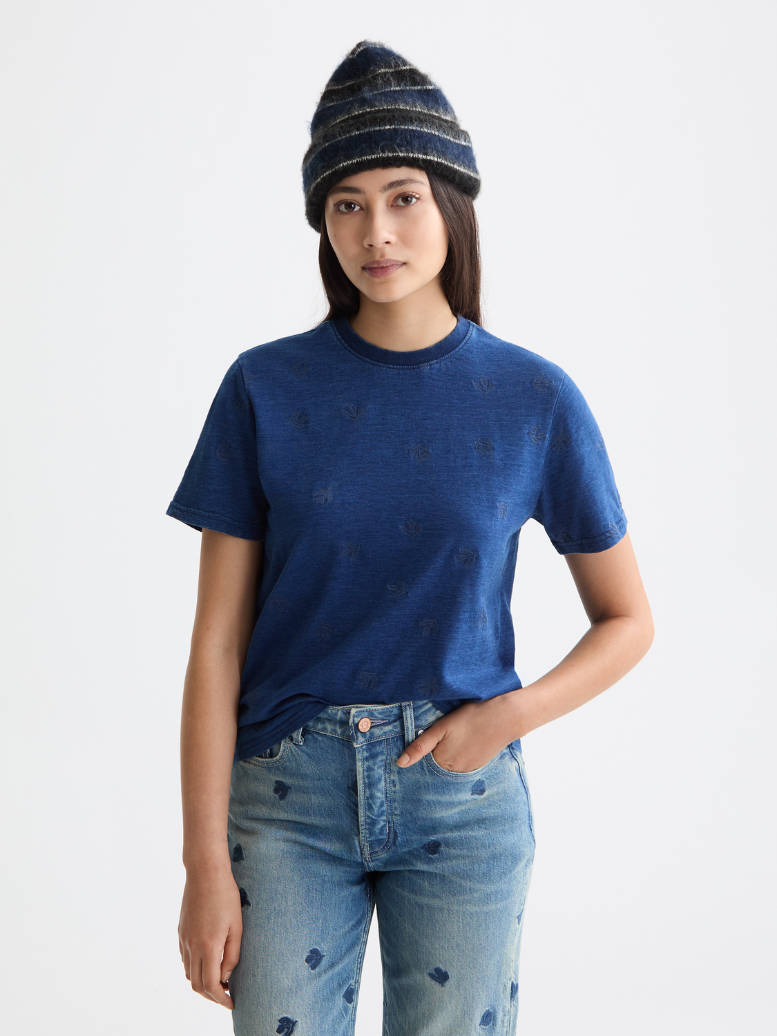 Washed indigo t-shirt - Scotch & Soda NZ