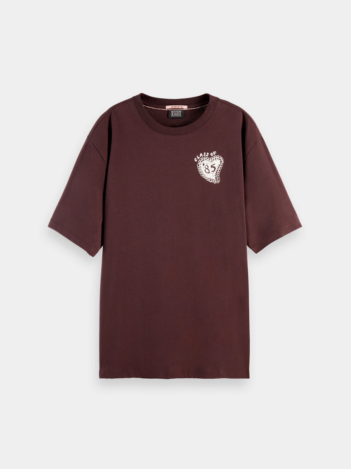 SCOTCH & SODA artwork T-shirt featuring a colorful graphic design on a short-sleeve tee, casual style for everyday wear.