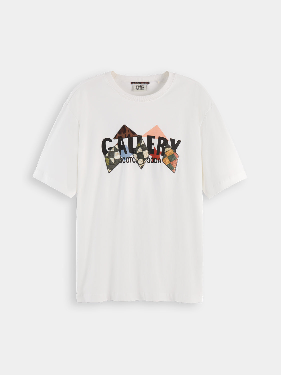 SCOTCH & SODA short sleeve artwork T-shirt featuring a vibrant, artistic print on soft fabric.