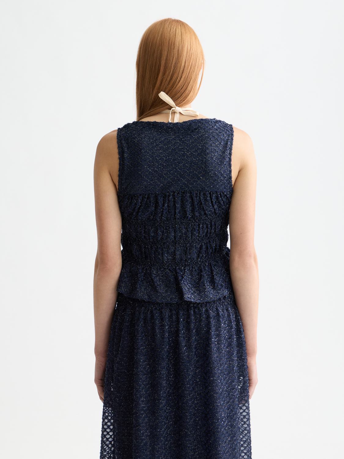 Smocked tank top by Scotch & Soda, featuring a fitted design with elasticized smocking at the bust and shoulder straps.