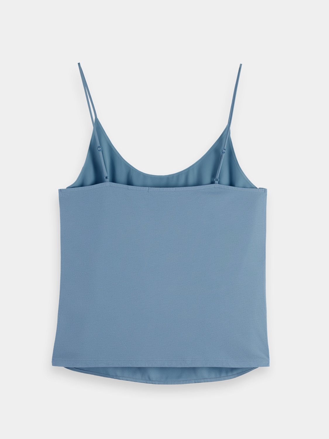 Black Scotch & Soda jersey woven tank top with a relaxed fit, showcased on a plain background.