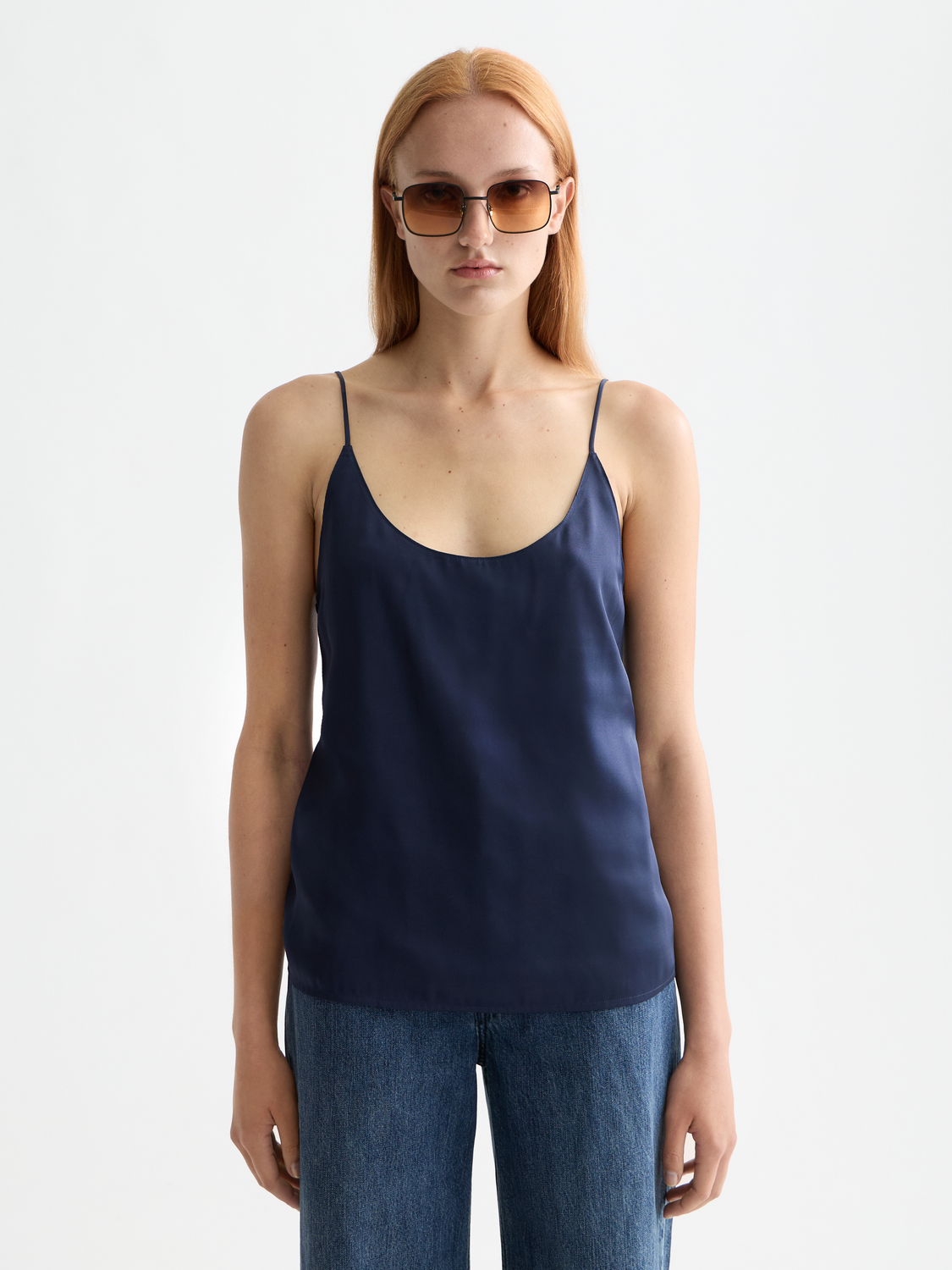 Scotch & Soda woven tank top in jersey fabric, featuring a sleeveless design and casual fit, shown in a neutral color.