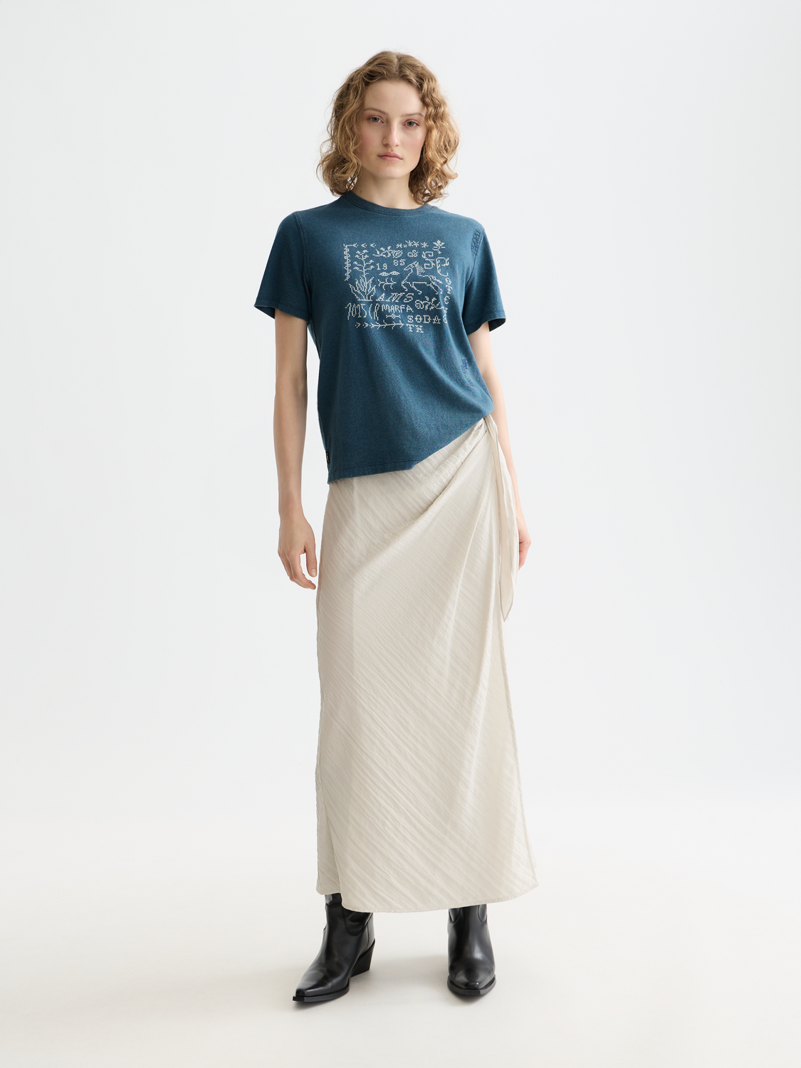 Scarlet graphic T-shirt by Scotch & Soda featuring bold front design, short sleeves, and casual fit.