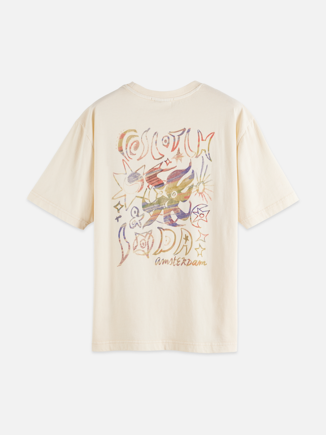 SCOTCH & SODA artwork short-sleeve T-shirt in U137 colorway front view