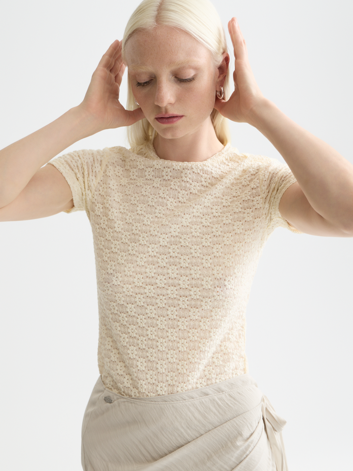Open structure S/S T-shirt by Scotch & Soda, featuring a breathable, lightweight design with a relaxed fit and casual style.