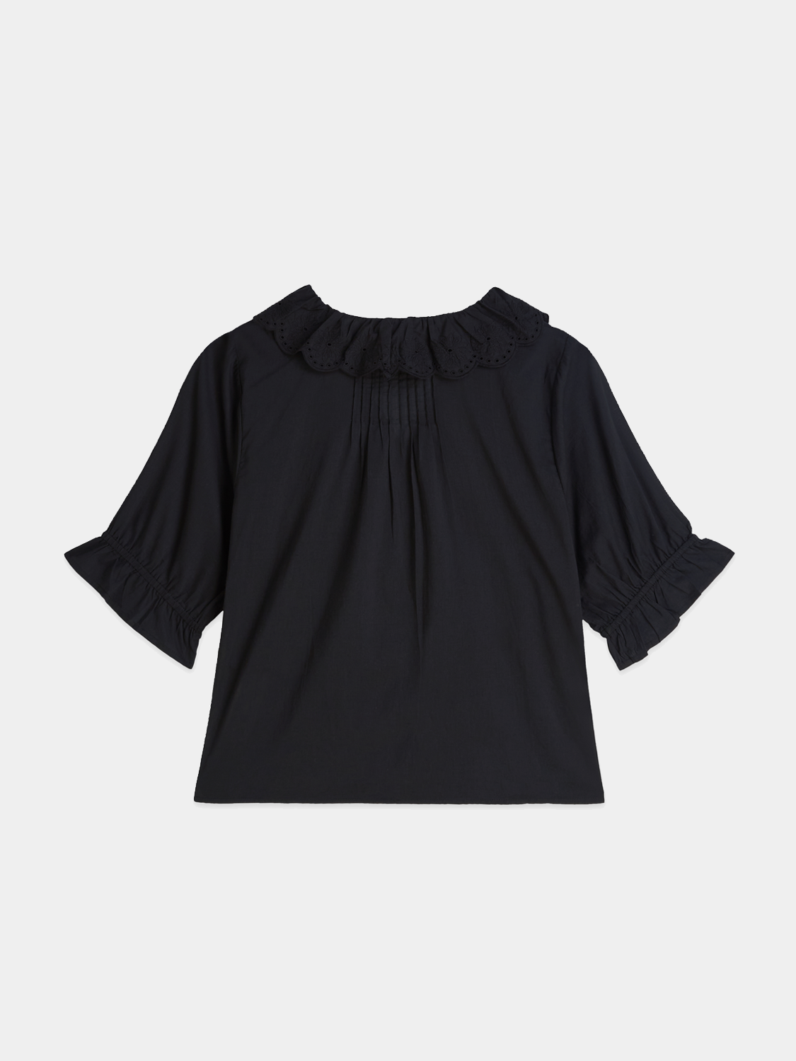 Embroidered short-sleeved woven blouse by Scotch & Soda featuring intricate embroidery and a relaxed fit.