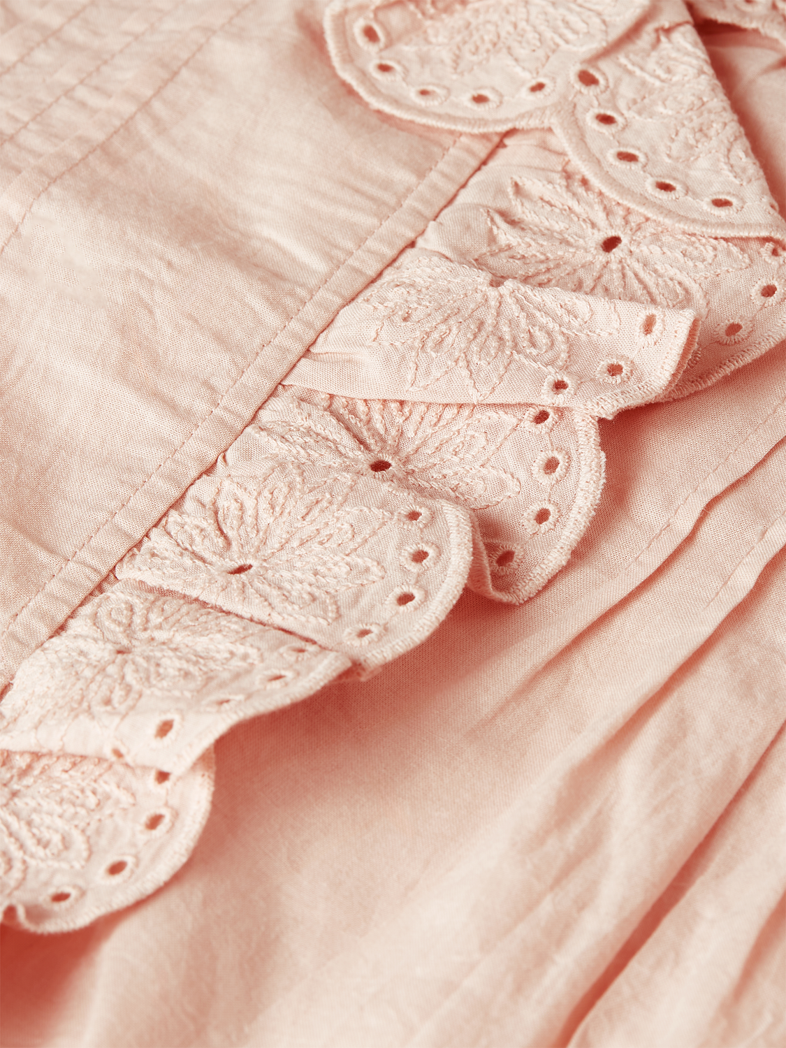 Embroidered short-sleeved woven blouse by Scotch & Soda featuring intricate embroidery and a relaxed fit.