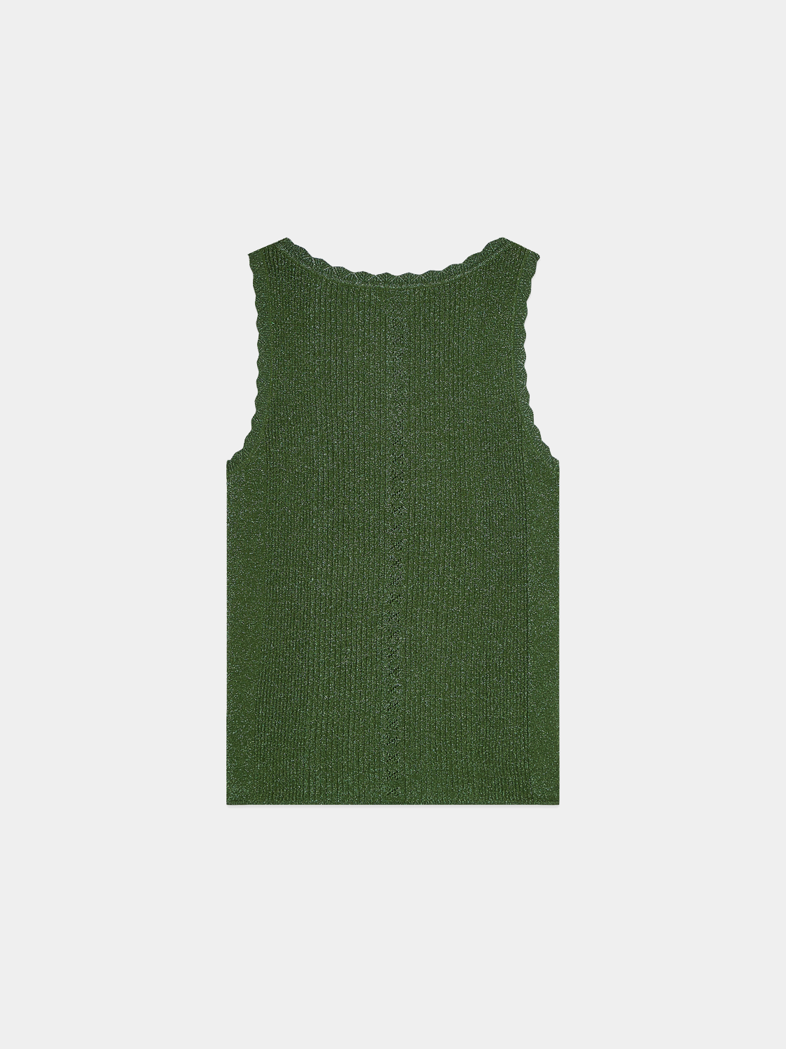 Black metallic ribbed tank top by Scotch & Soda, sleeveless design with fitted ribbed texture for a stylish casual look.