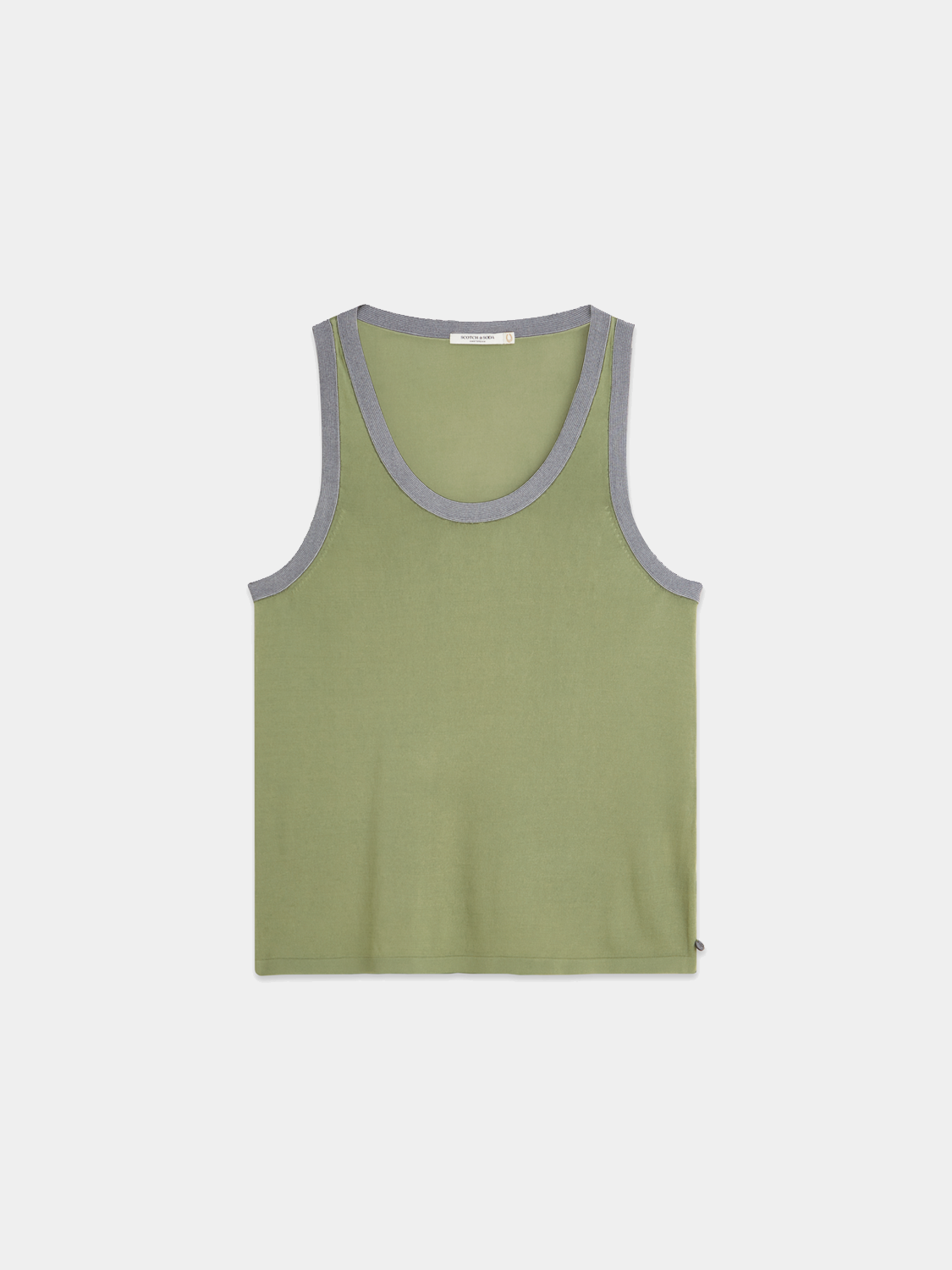 Striped knitted tank vest from Scotch & Soda featuring a stylish pattern and comfortable fit.