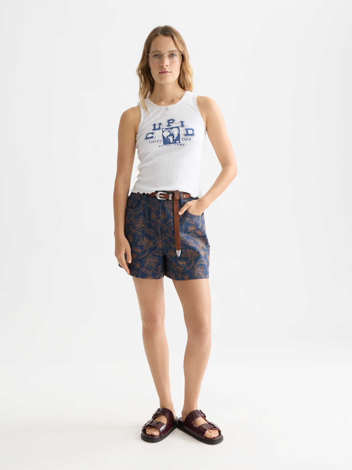 Pointelle artwork tank top by Scotch & Soda, lightweight sleeveless camisole with delicate knit pattern and subtle detailing.