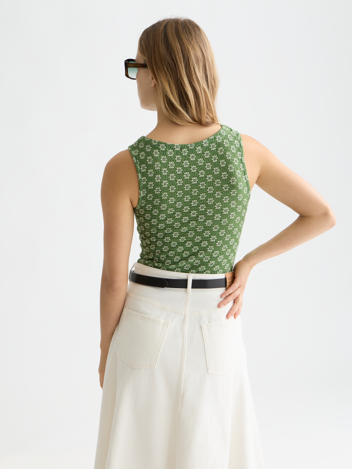 Structured tank top by Scotch & Soda featuring a fitted design, sleeveless cut, and stylish fabric texture.