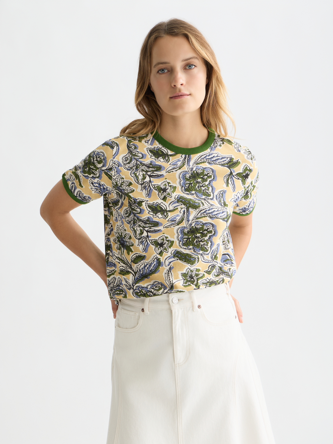 Printed SCOTCH & SODA short-sleeve t-shirt featuring a bold, colorful graphic design on the front.