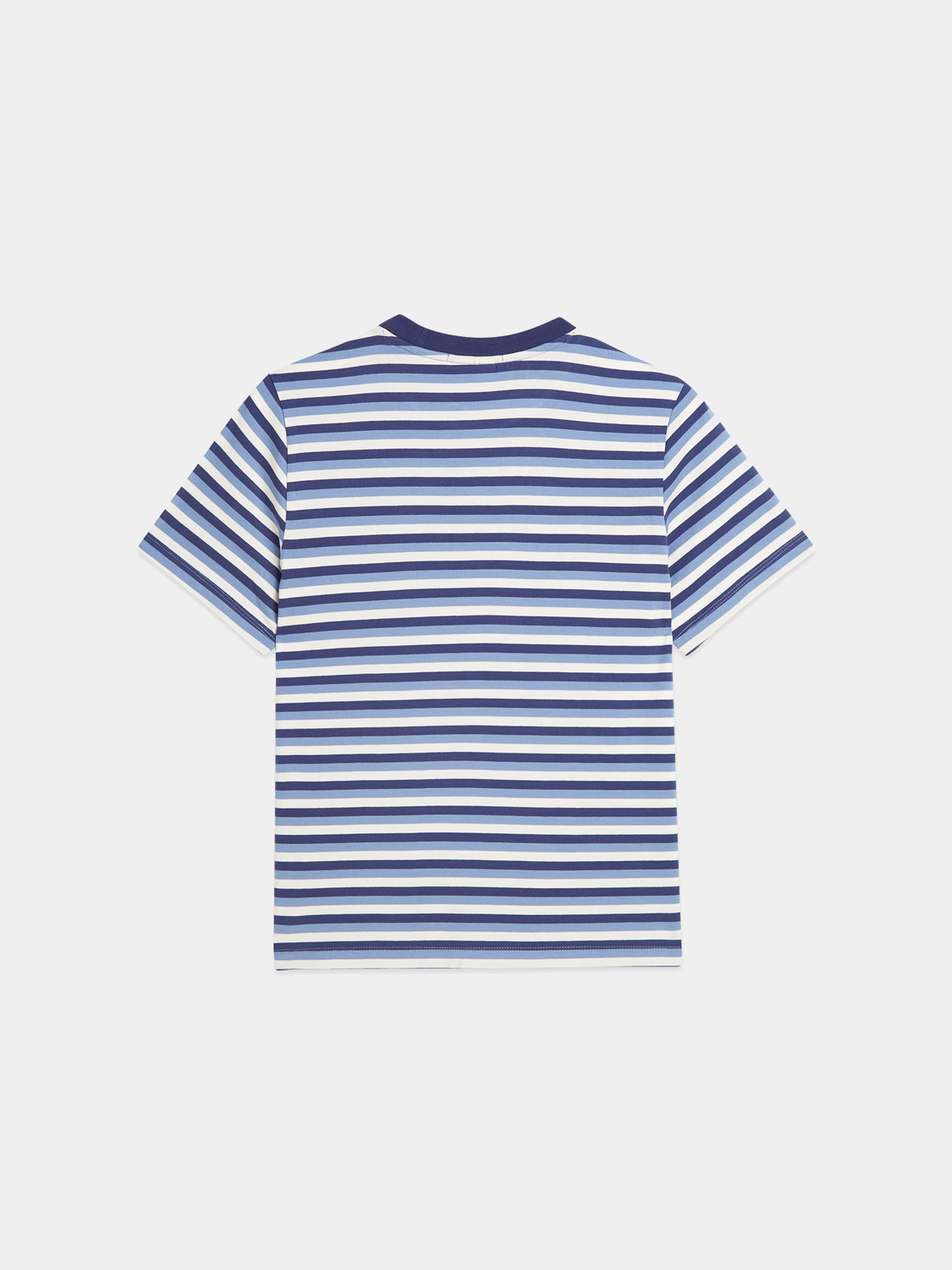 Black and white striped Scotch & Soda short-sleeve t-shirt with a classic crew neck design.