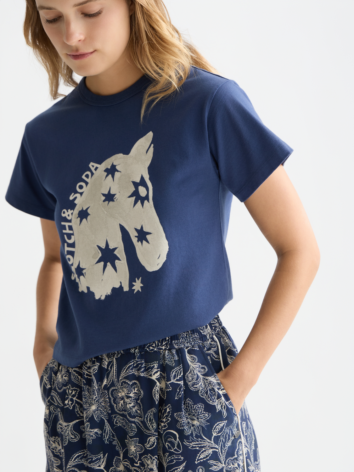 Scotch & Soda artwork short sleeve t-shirt featuring a colorful graphic print and casual fit.