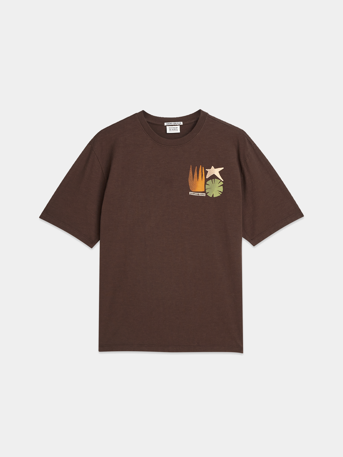 Short sleeve Scotch & Soda artwork T-shirt featuring a colorful graphic print on soft cotton fabric.