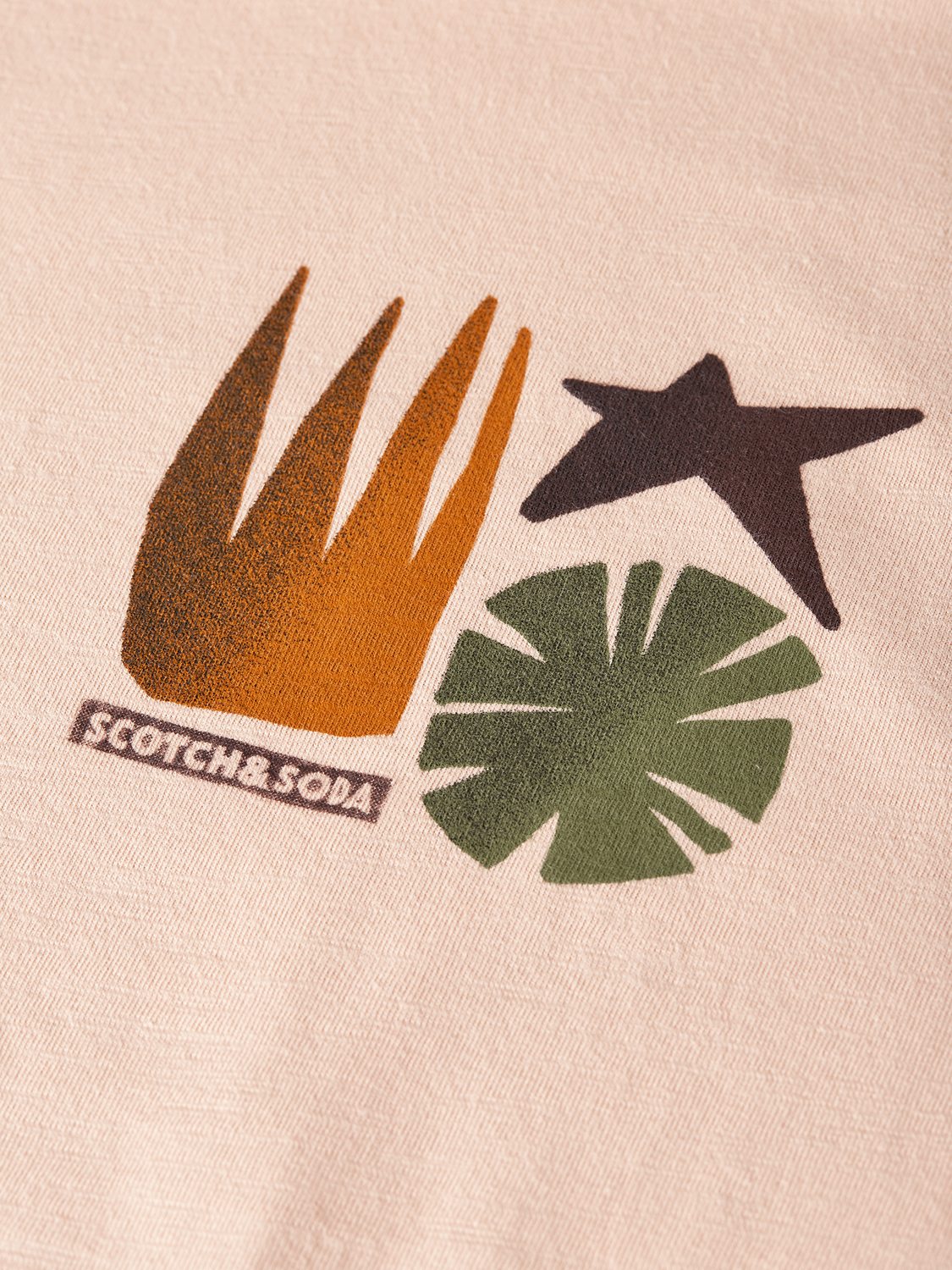Short sleeve Scotch & Soda artwork t-shirt featuring a colorful graphic design on soft fabric.