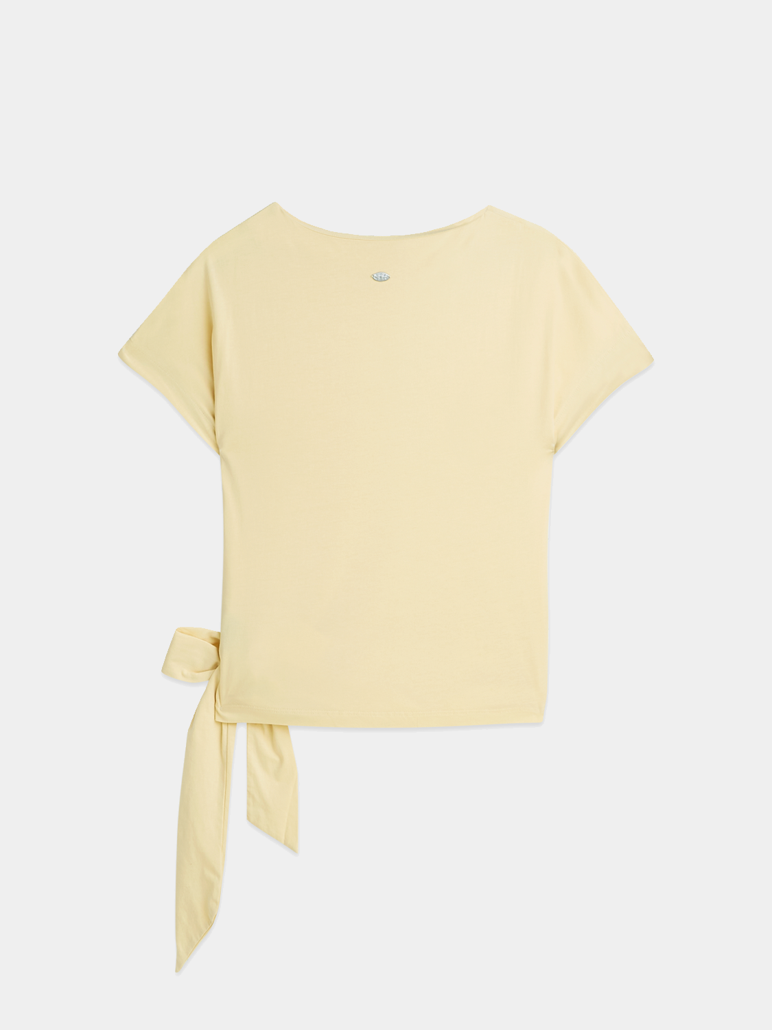 Black short-sleeve Scotch & Soda knotted t-shirt with a relaxed fit, displayed on a plain background.