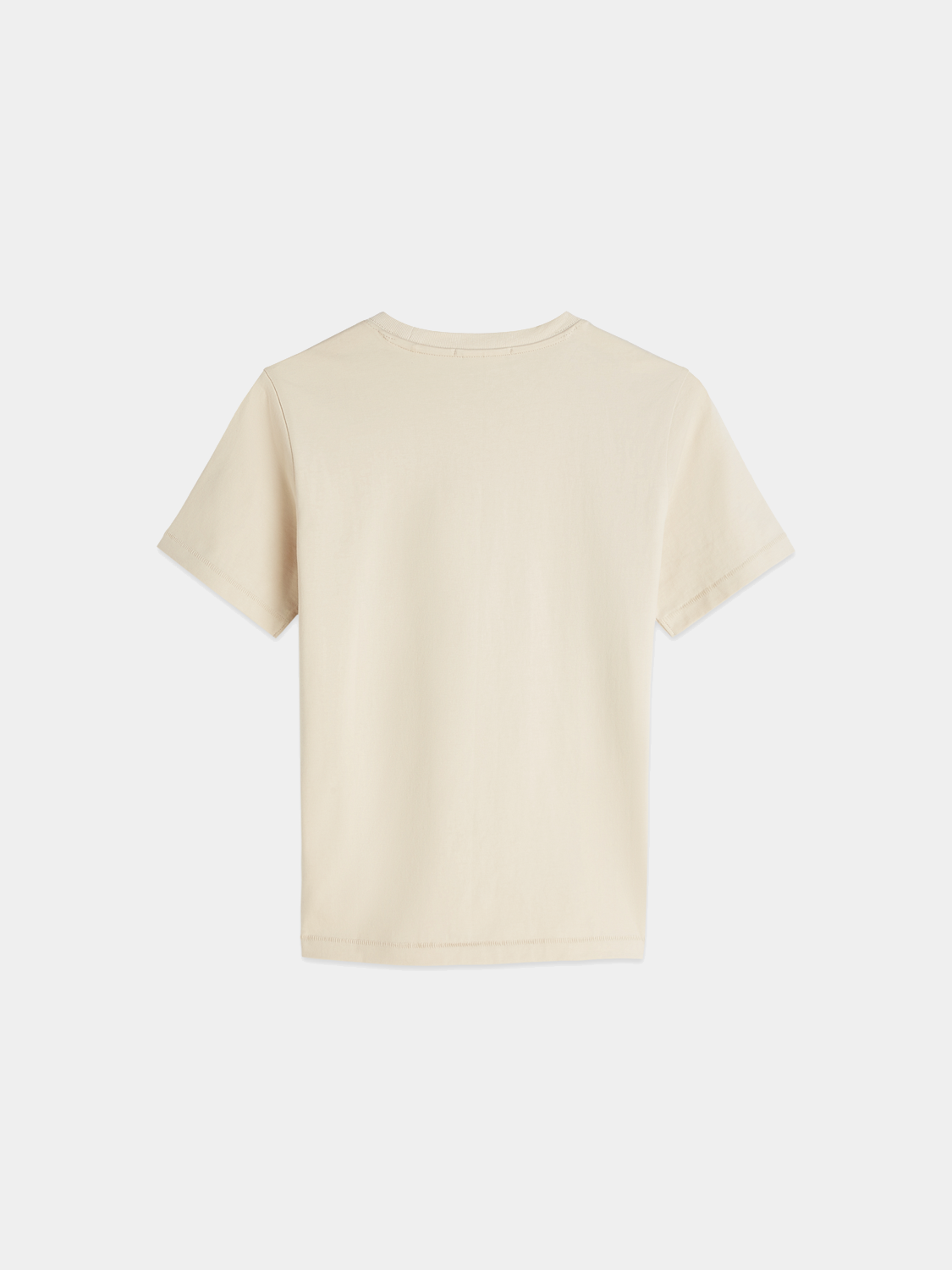 Black short-sleeve Scotch & Soda embroidered artwork T-shirt with colorful floral design on front.