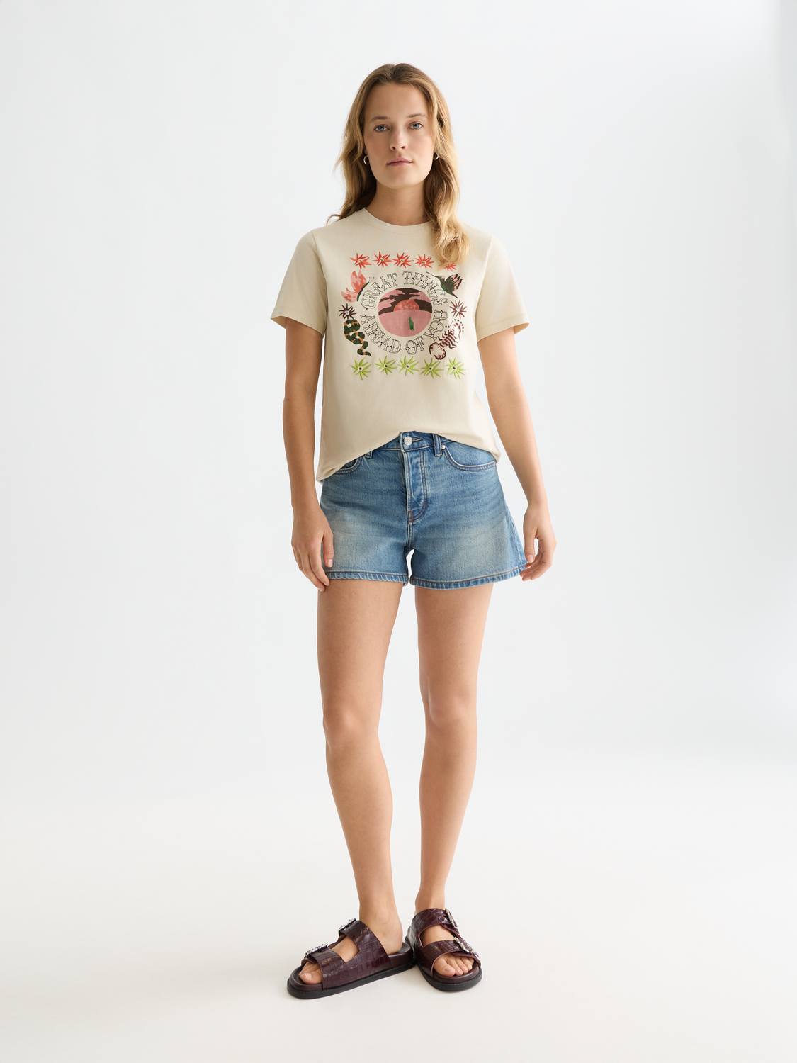 Short sleeve embroidered artwork t-shirt by Scotch & Soda featuring detailed embroidery on the front.