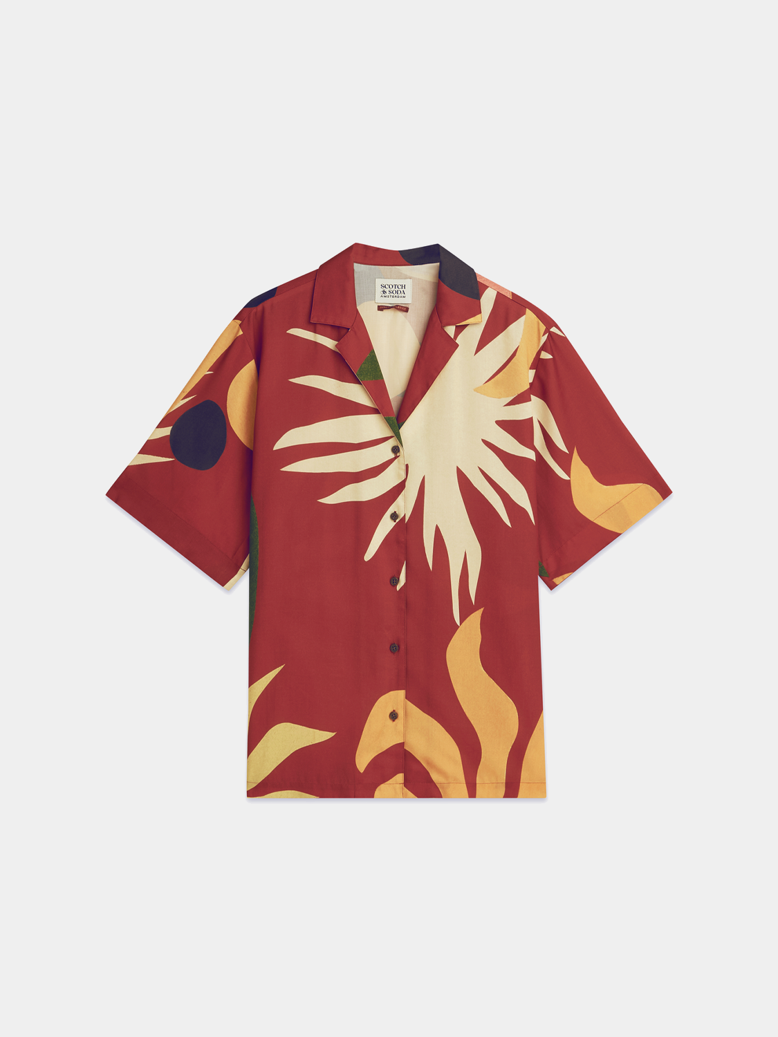 Printed short-sleeved shirt by Scotch & Soda featuring a modern design, casual fit, and vibrant fabric pattern.