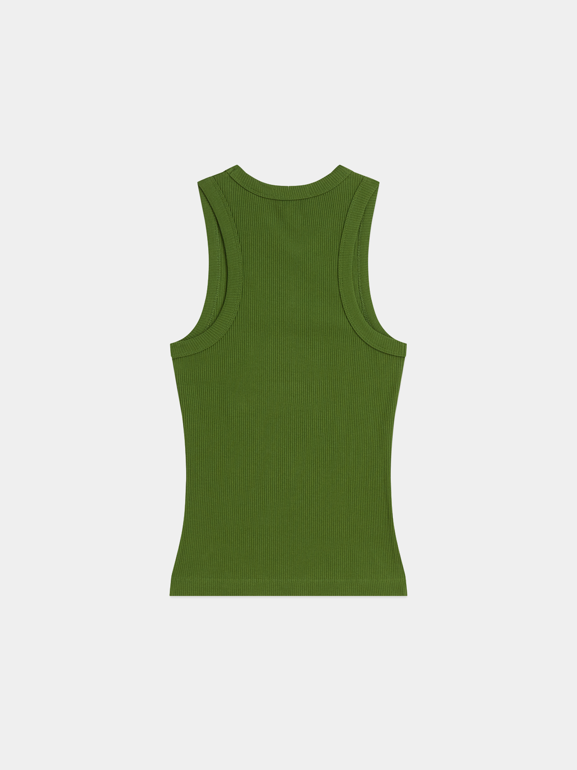 Black Scotch & Soda rib racer tank top, sleeveless with a fitted style, showcasing a casual and stylish look.
