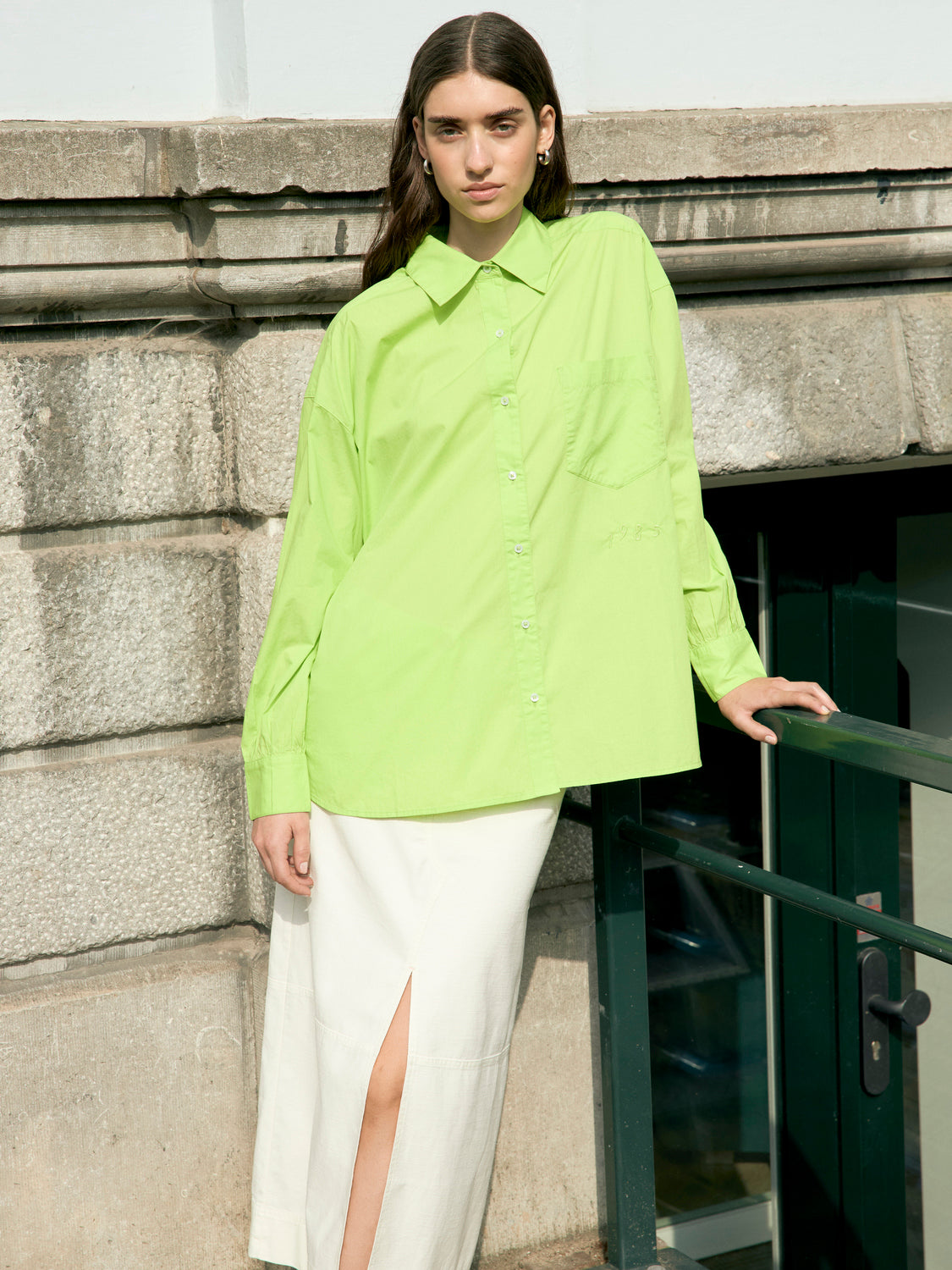 Embroidered girlfriend shirt - Scotch & Soda NZ