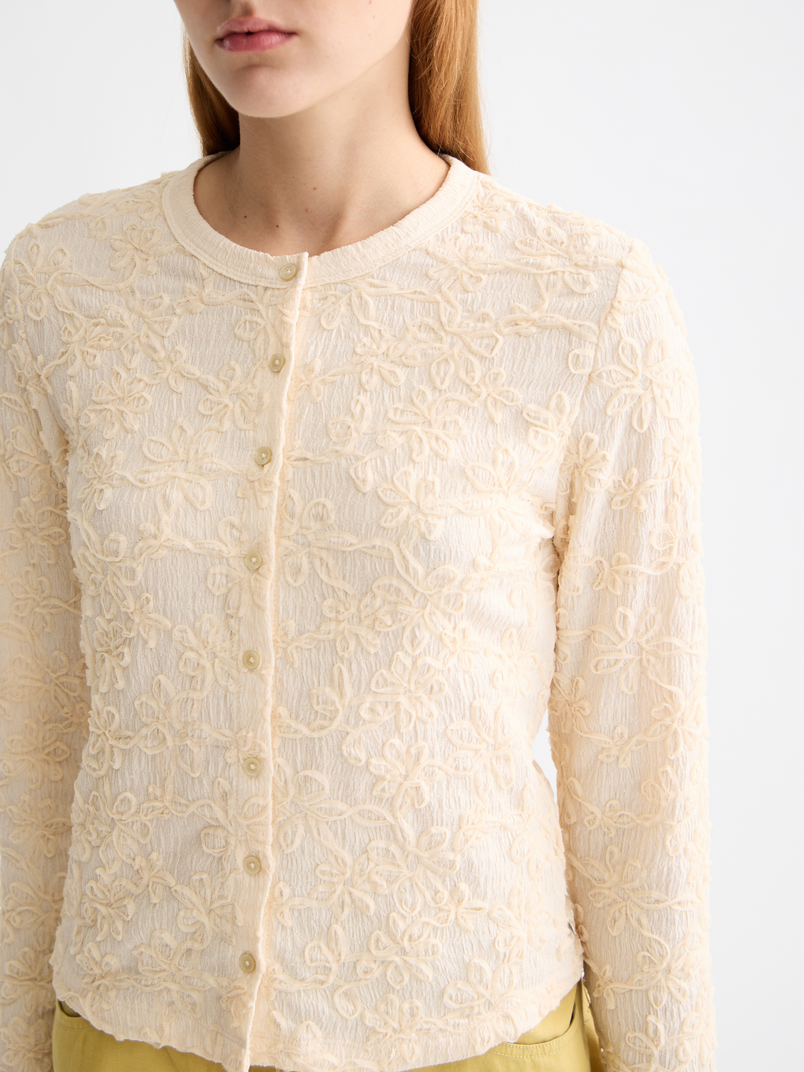 Long-sleeve textured button-up top by Scotch & Soda, featuring a stylish design and classic collar in a casual fit.