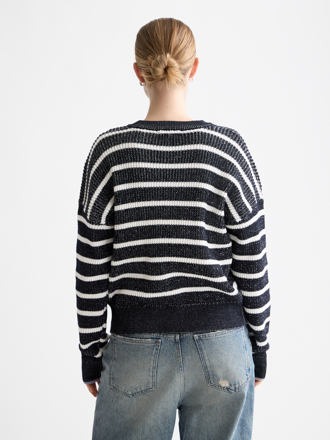 Stripe tie neck pullover - Scotch & Soda NZ
