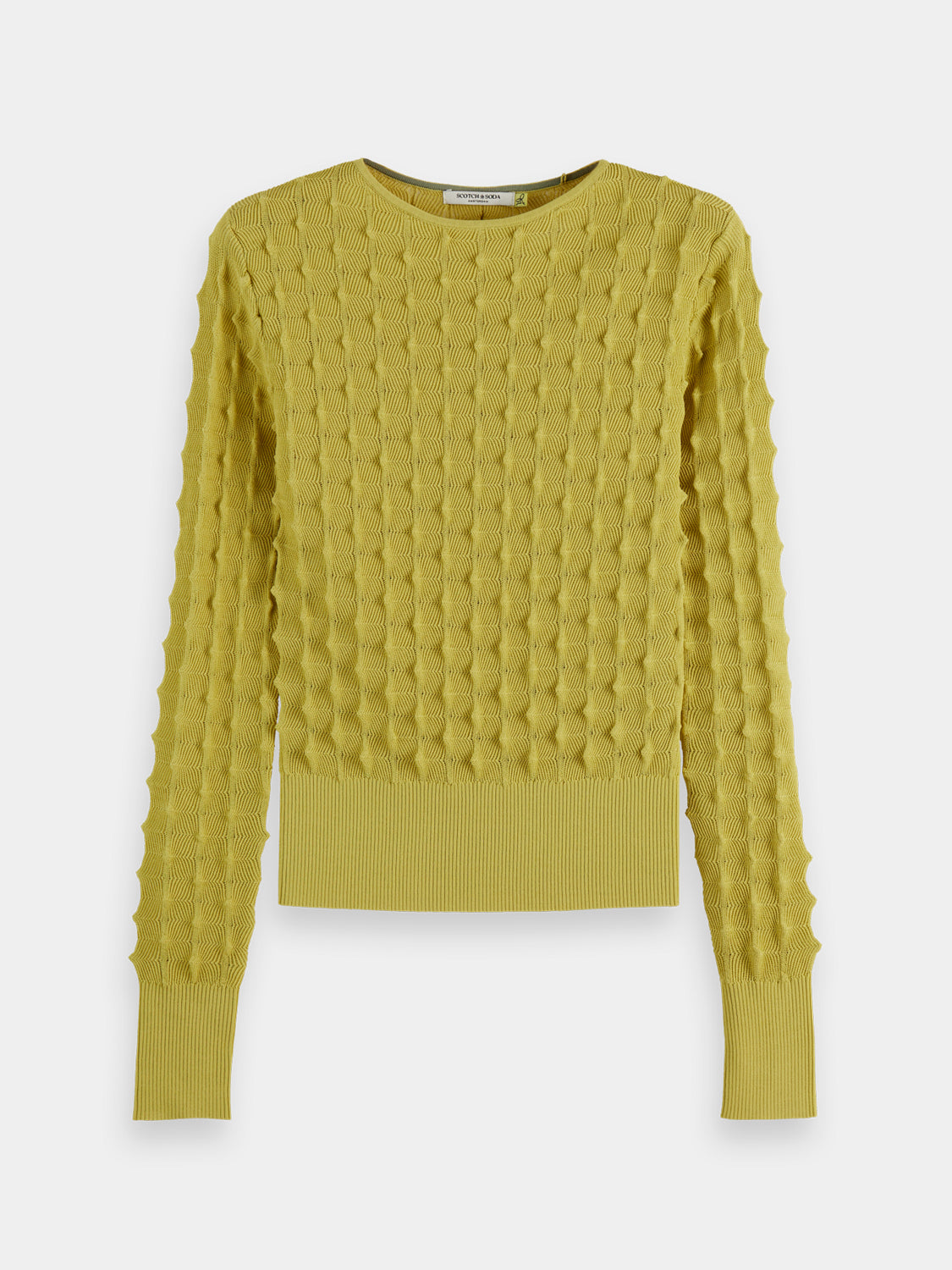 Textured stitch knitwear pullover from Scotch & Soda, showcasing a cozy, stylish knit design with a round neckline.