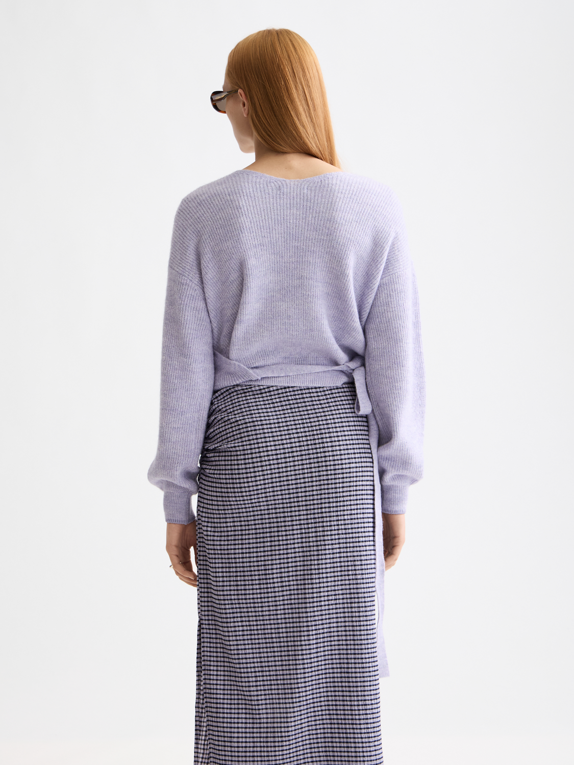 Fuzzy knit wrap cardigan by Scotch & Soda, featuring soft fabric and a cozy design in a neutral color.