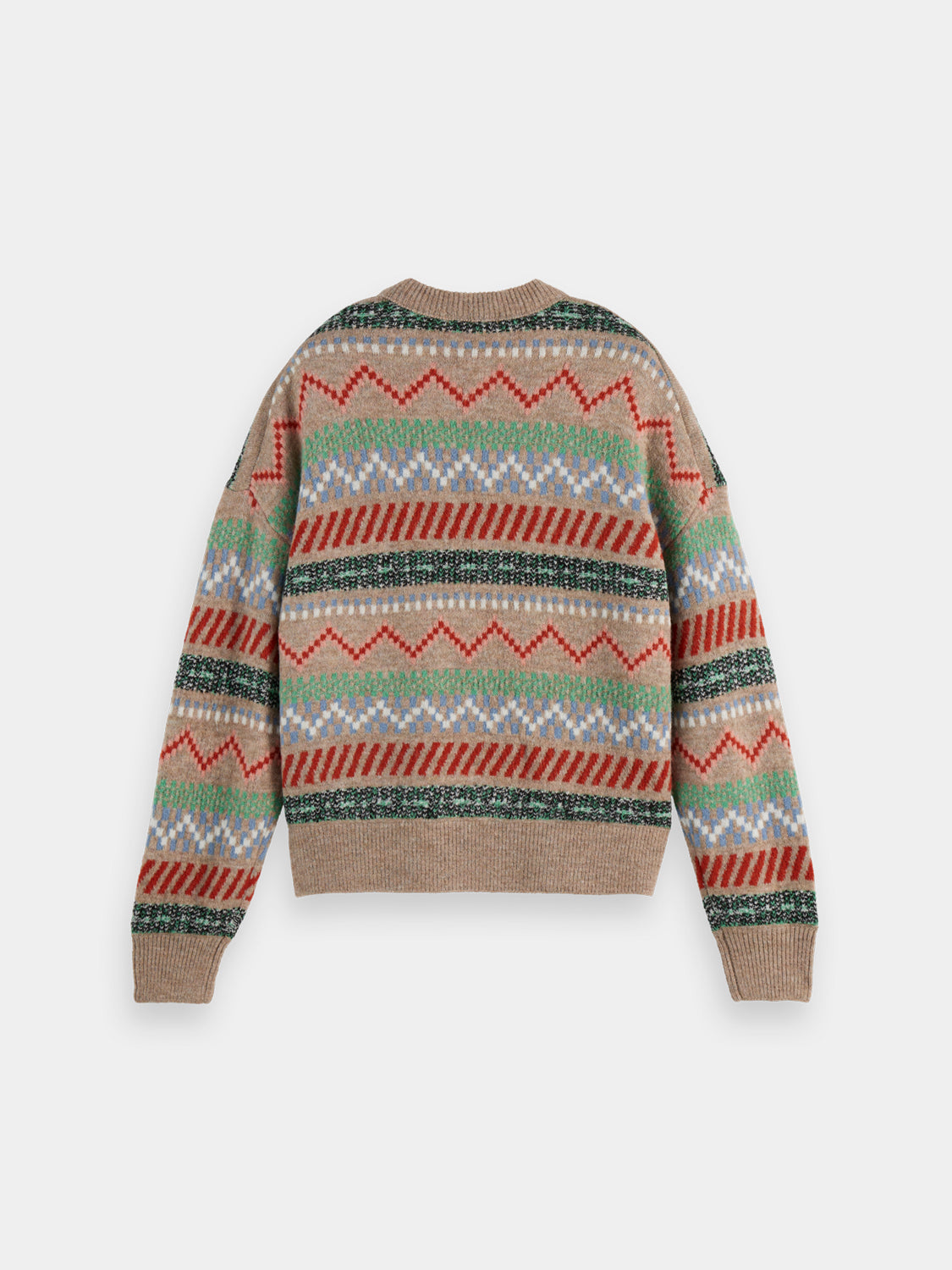 Black Fair Isle knitwear pullover by Scotch & Soda featuring a classic pattern and cozy design.