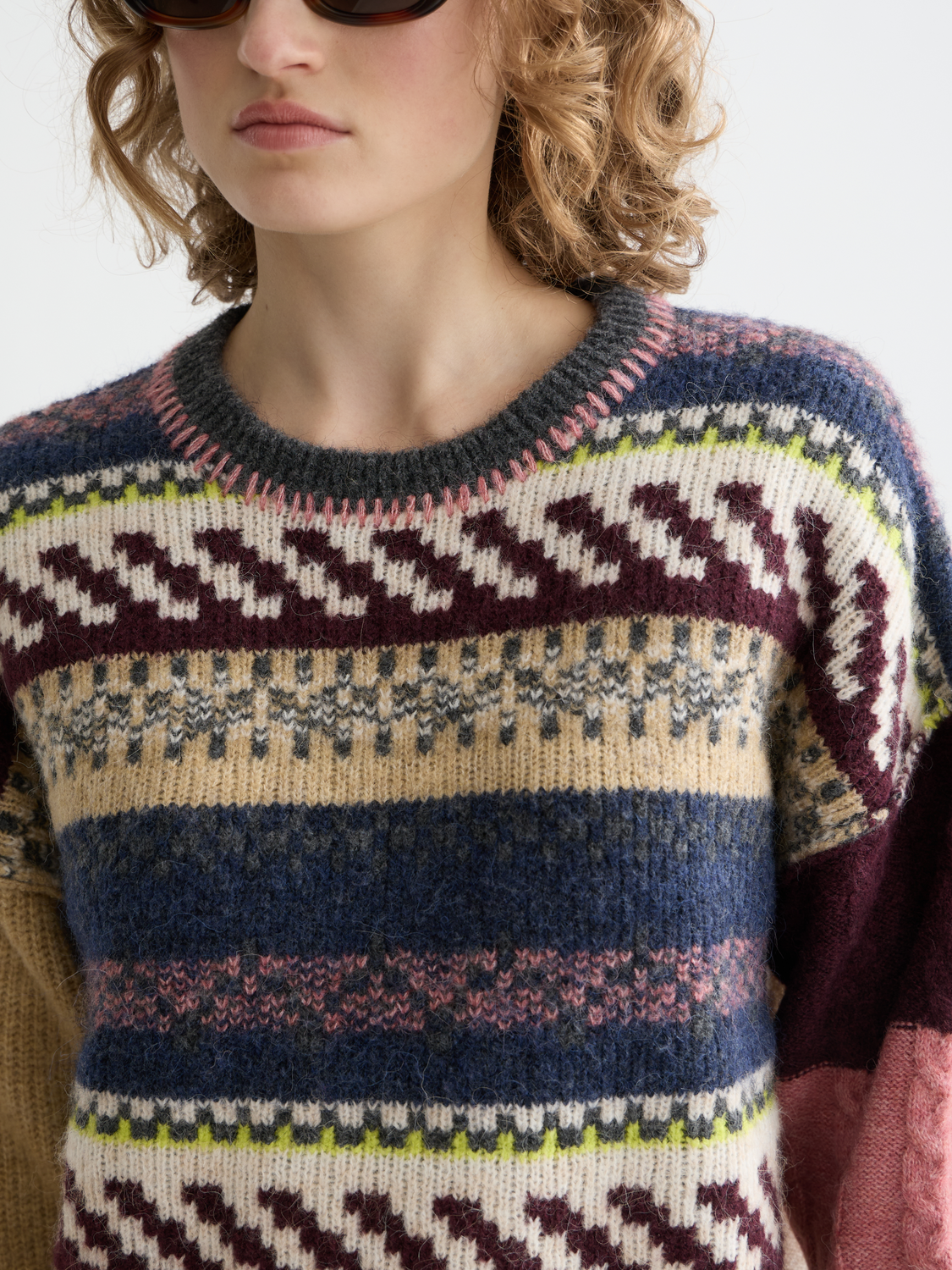 SCOTCH & SODA Blocked Fair Isle pullover knitwear sweater with patterned design