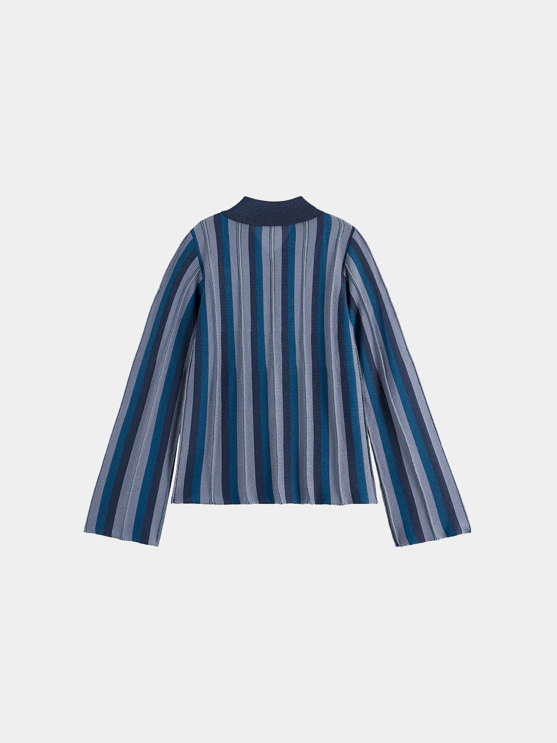 Black Scotch & Soda collared knit cardigan with button closure, featuring a classic design and textured fabric.