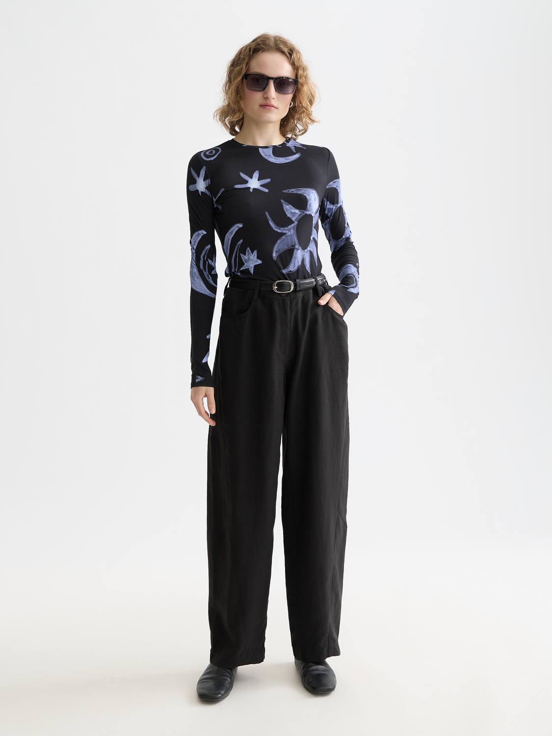 Printed long sleeve T-shirt by Scotch & Soda featuring a stylish design on the front, made from soft, comfortable fabric.
