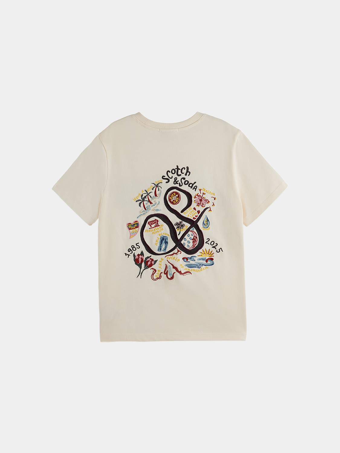 Black Scotch & Soda artwork regular T-shirt with short sleeves, casual fit, and graphic design on the front.