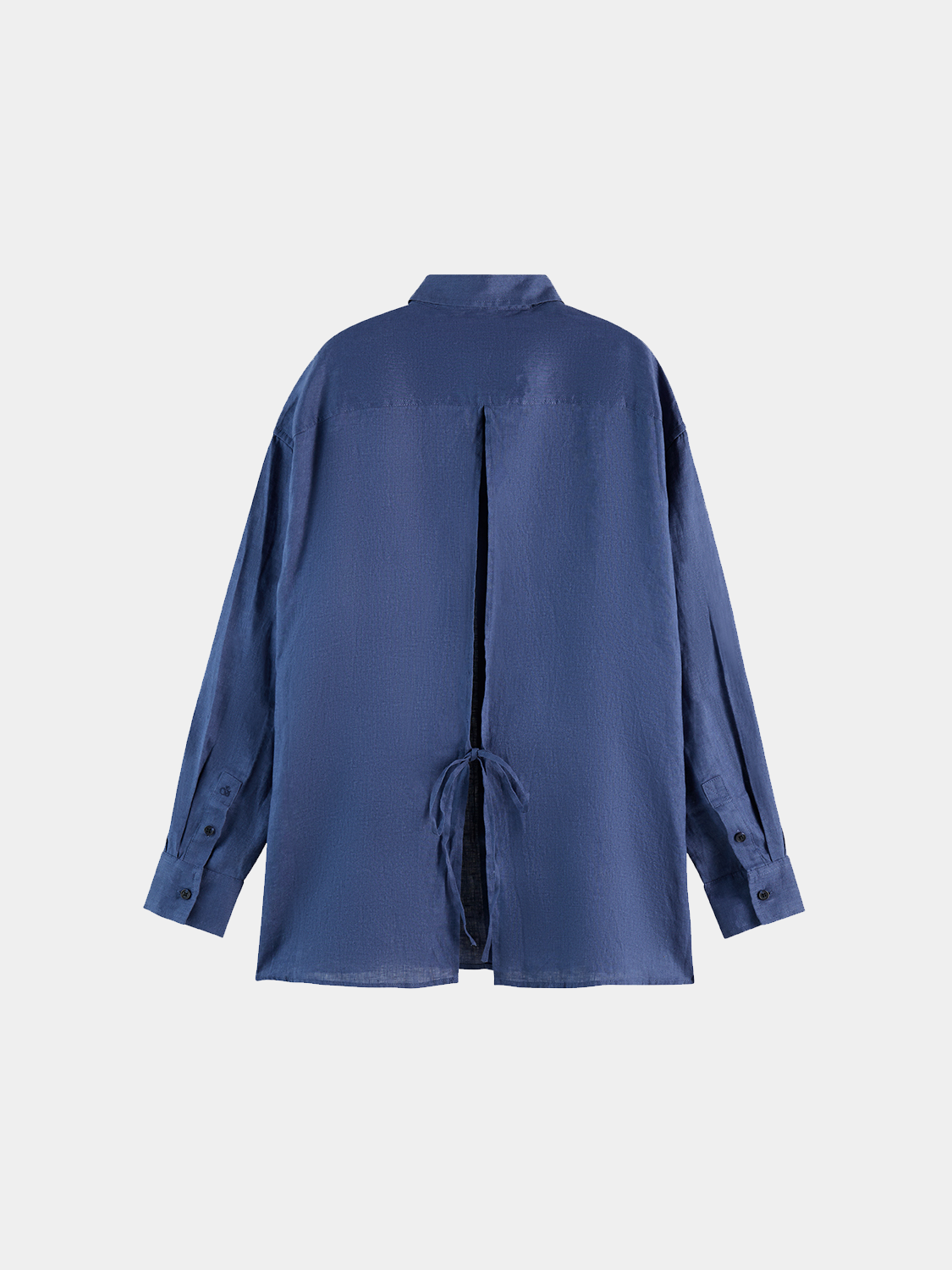 Long-sleeve linen shirt by Scotch & Soda, featuring a relaxed fit, natural fabric texture, and classic collar design.
