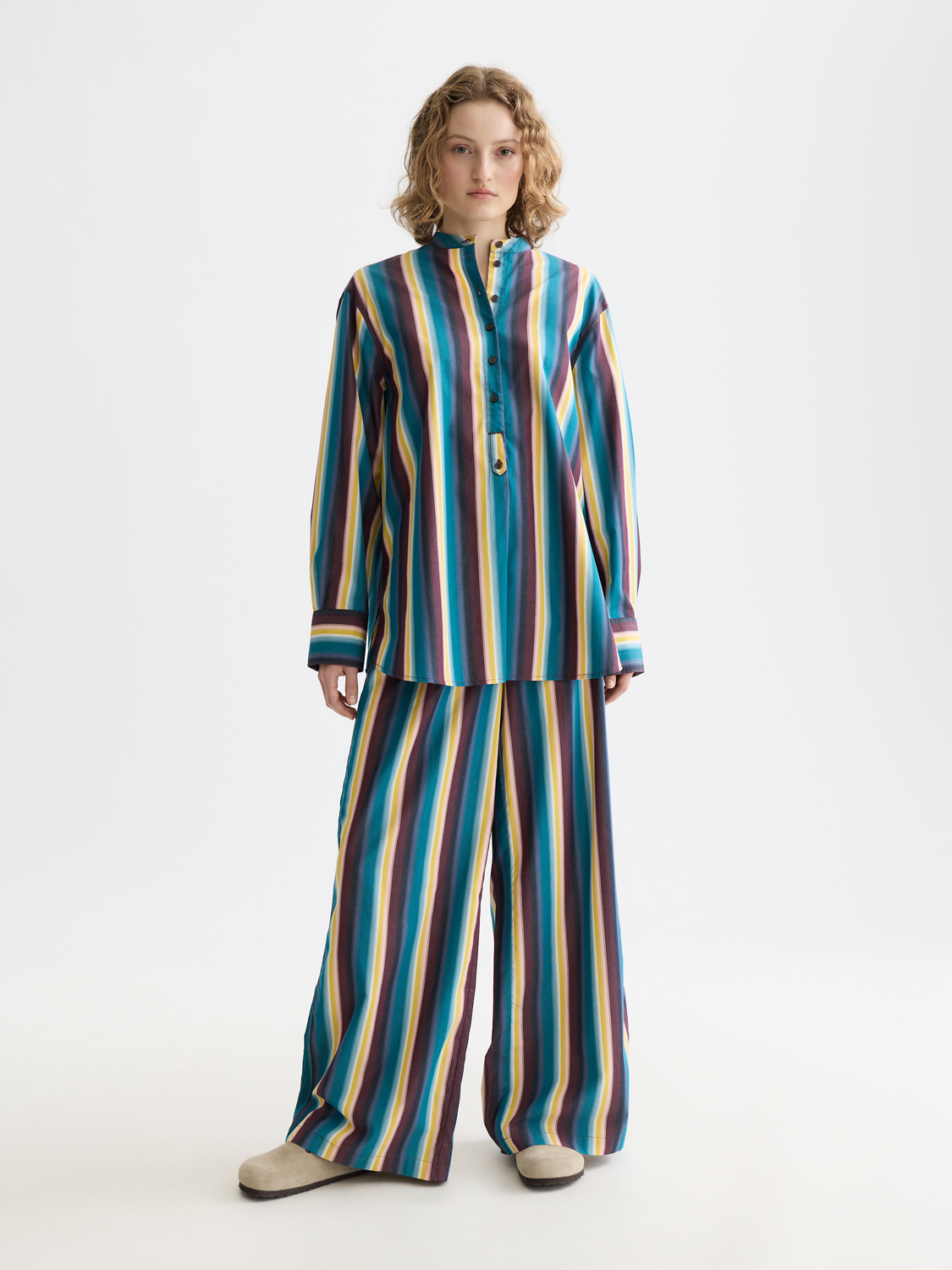 Long sleeve striped shirt by Scotch & Soda, featuring relaxed fit and classic stripe pattern, perfect for casual wear.