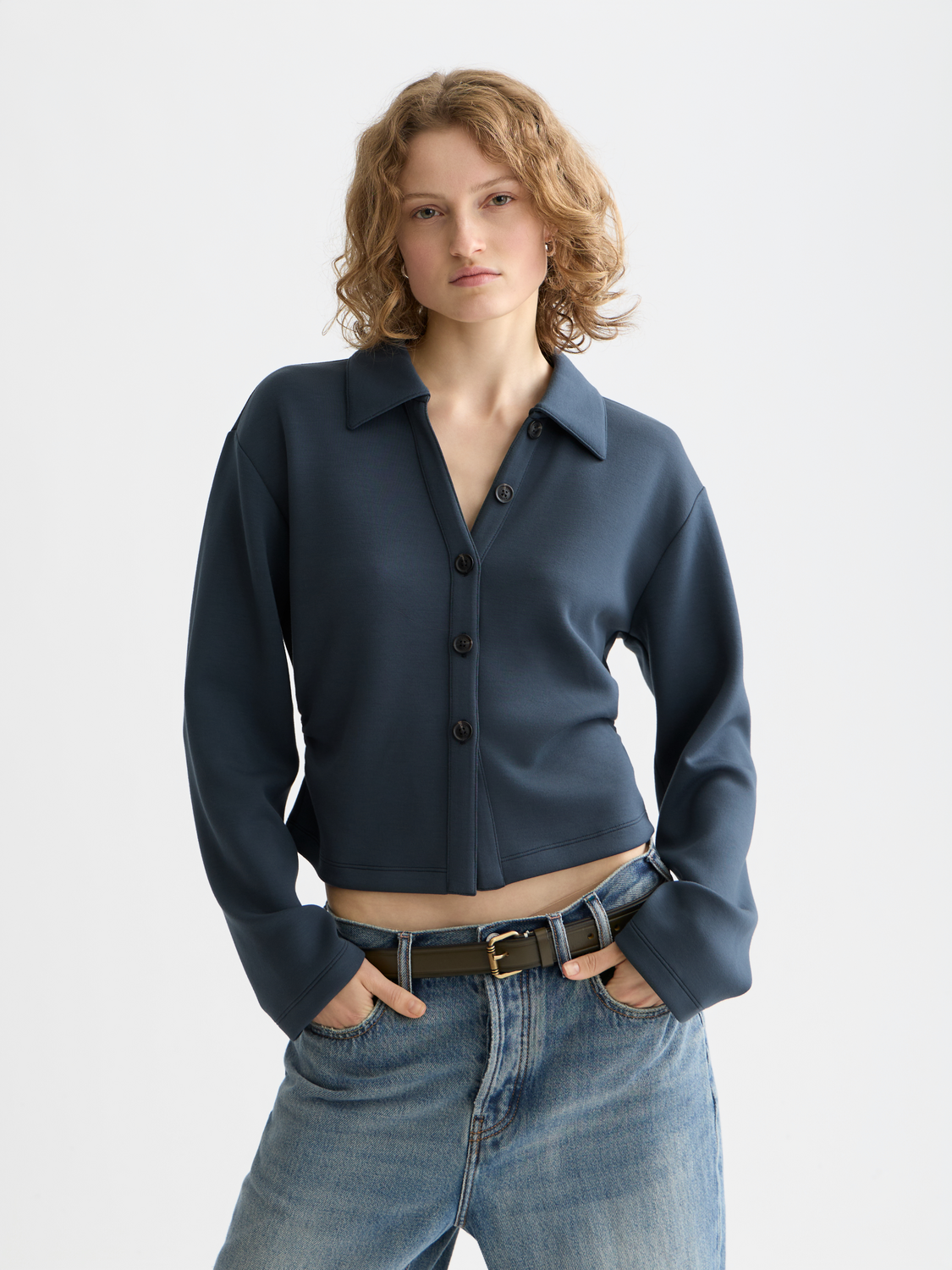 Long-sleeve modal shirt from Scotch & Soda, featuring a soft fabric and casual fit in a crumpet color.