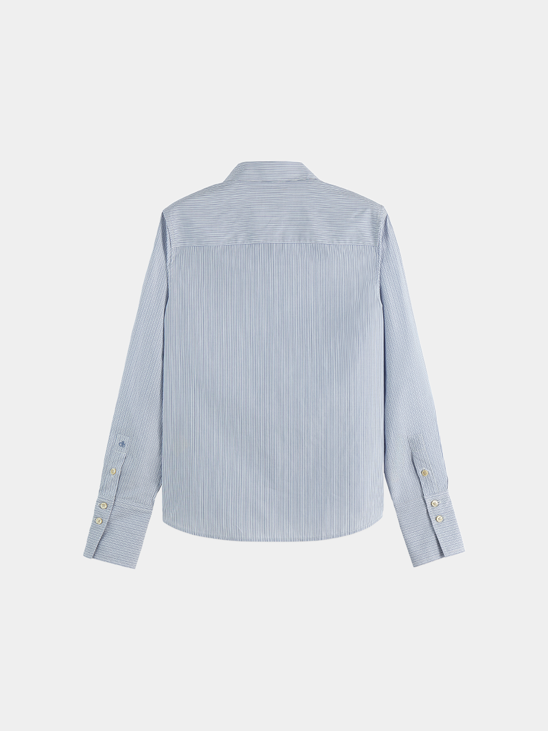 Long-sleeve Scotch & Soda poplin shirt in classic design, shown in black with a button-up front and collar.