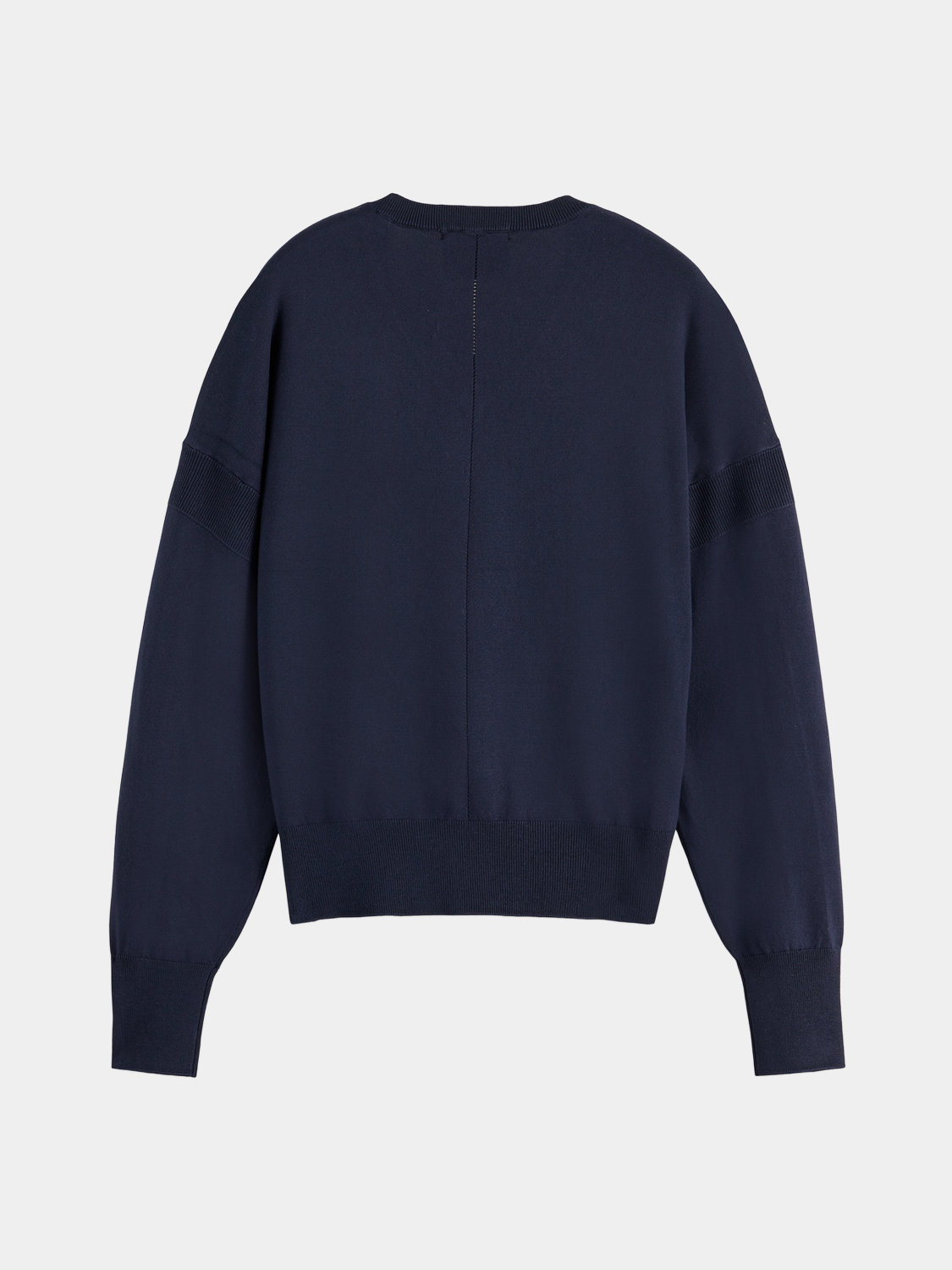 Black Scotch & SODA V-neck relaxed fit knitwear pullover displayed on a hanger.