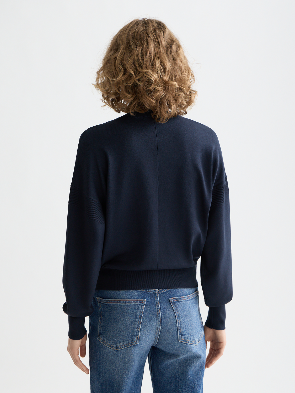 SCOTCH & SODA V-neck relaxed fit knitwear pullover, back view showing soft fabric and casual style.
