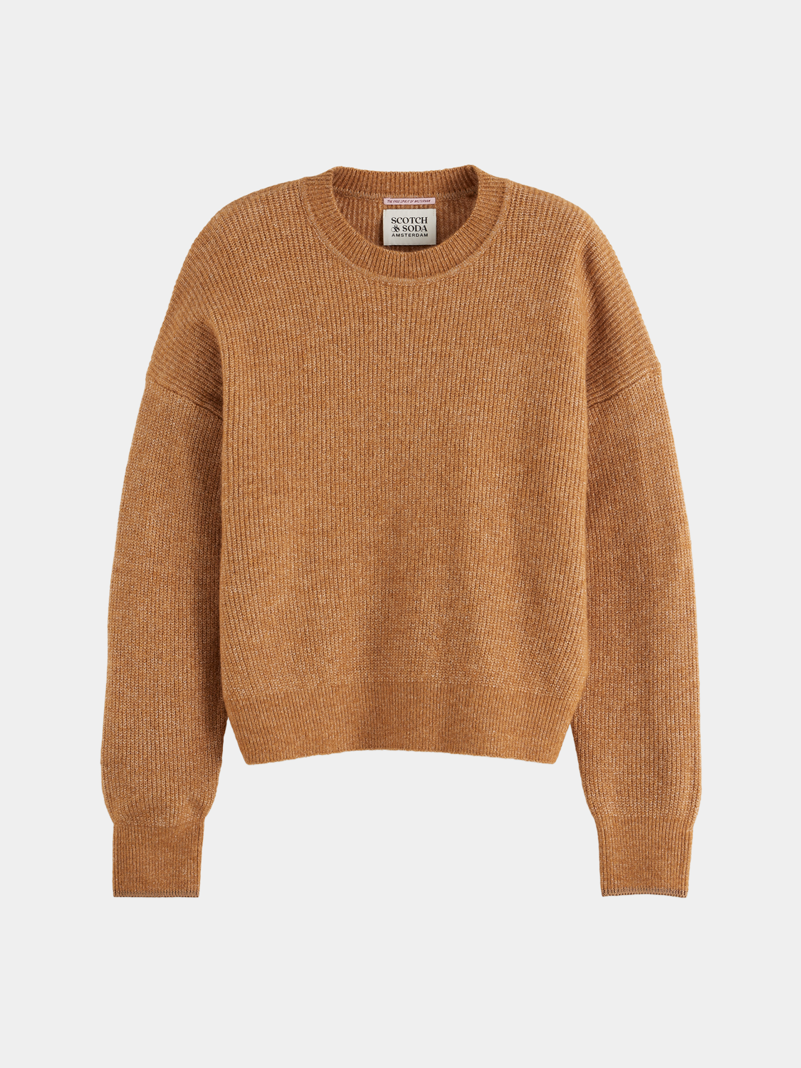 Scotch & Soda crewneck pullover knitwear in soft fabric, featuring a classic fit and subtle textured pattern.