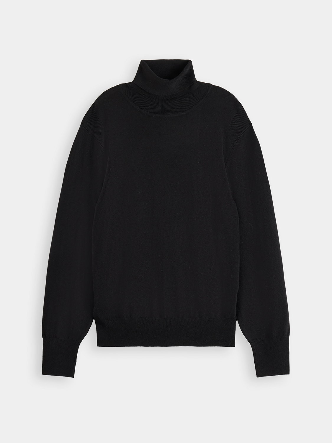 Relaxed fit Scotch & SODA knitwear roll neck pullover in soft fabric, shown in a neutral color on a plain background.