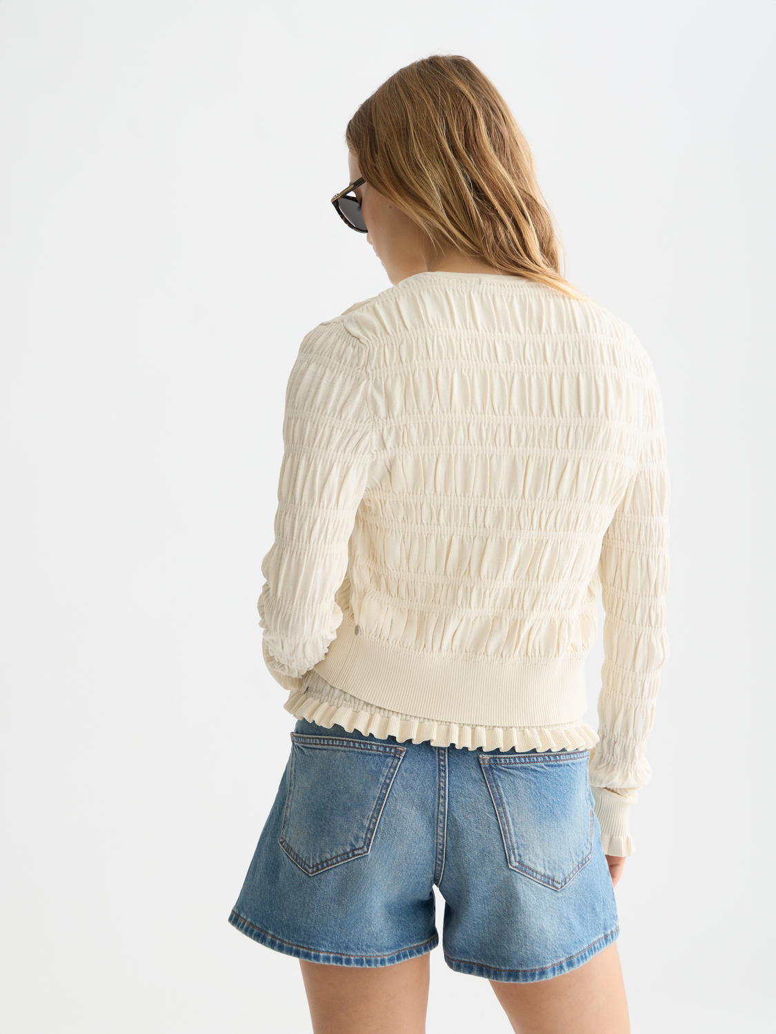 Smock stitch cardigan