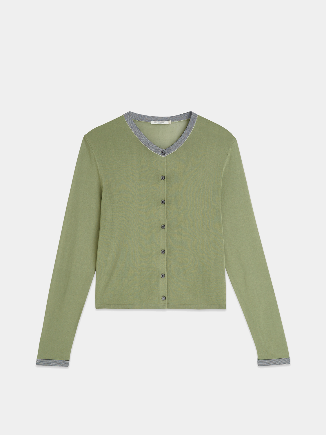 SCOTCH & SODA crewneck cardigan in knitwear, featuring a classic design with ribbed cuffs and a button-up front.