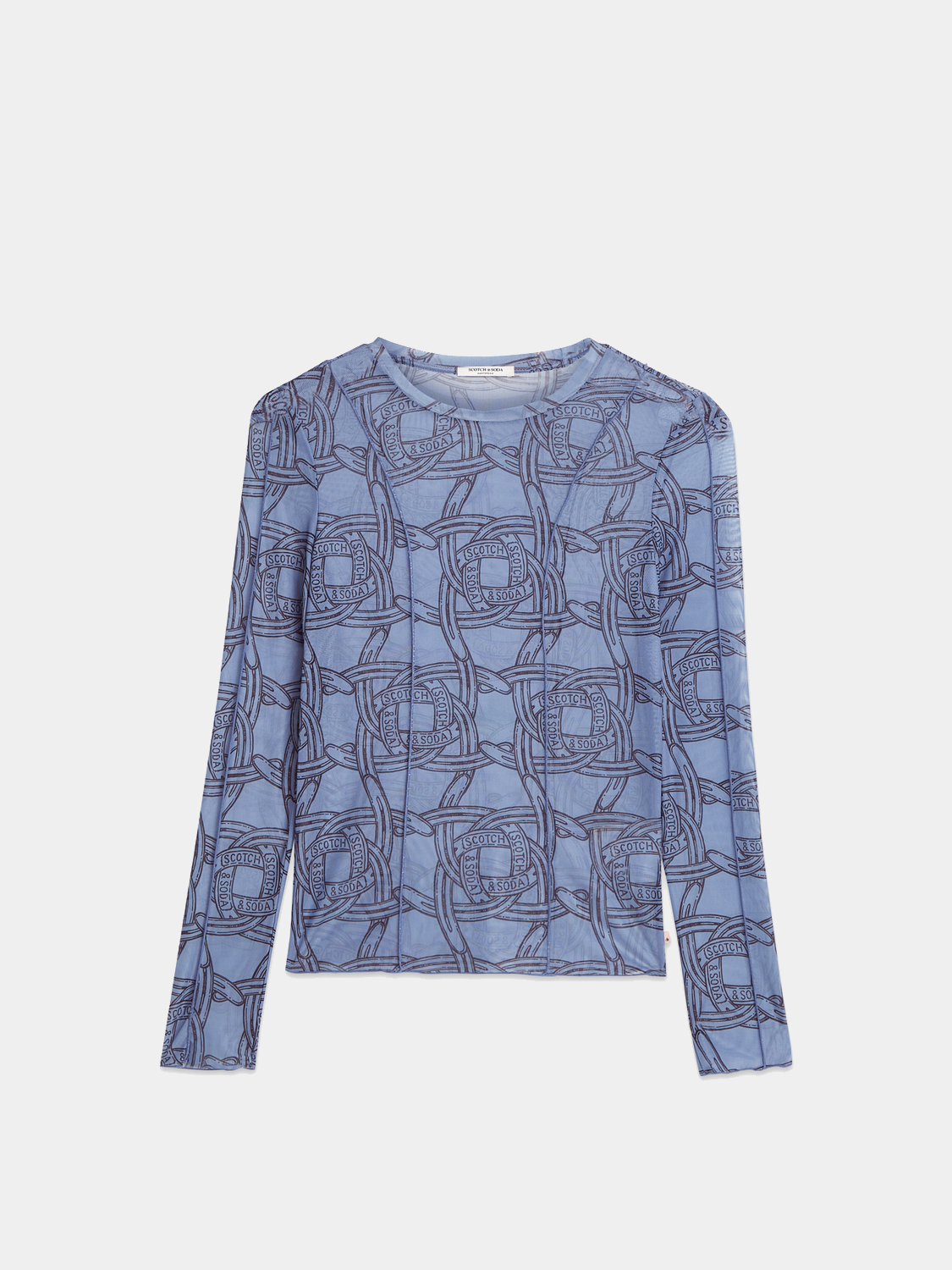 Mesh long-sleeved t-shirt from SCOTCH & SODA with a lightweight, breathable fabric and fitted design.