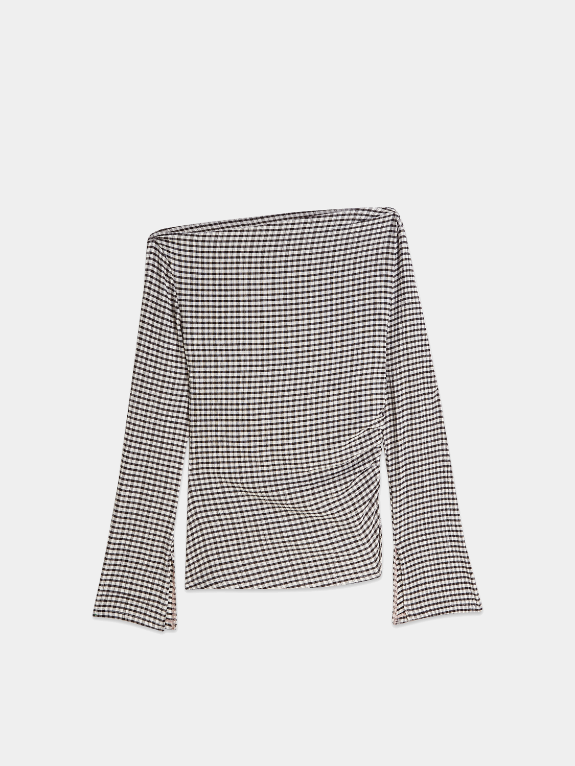 Scotch & Soda gingham long-sleeved t-shirt with a classic checkered pattern and buttoned collar.