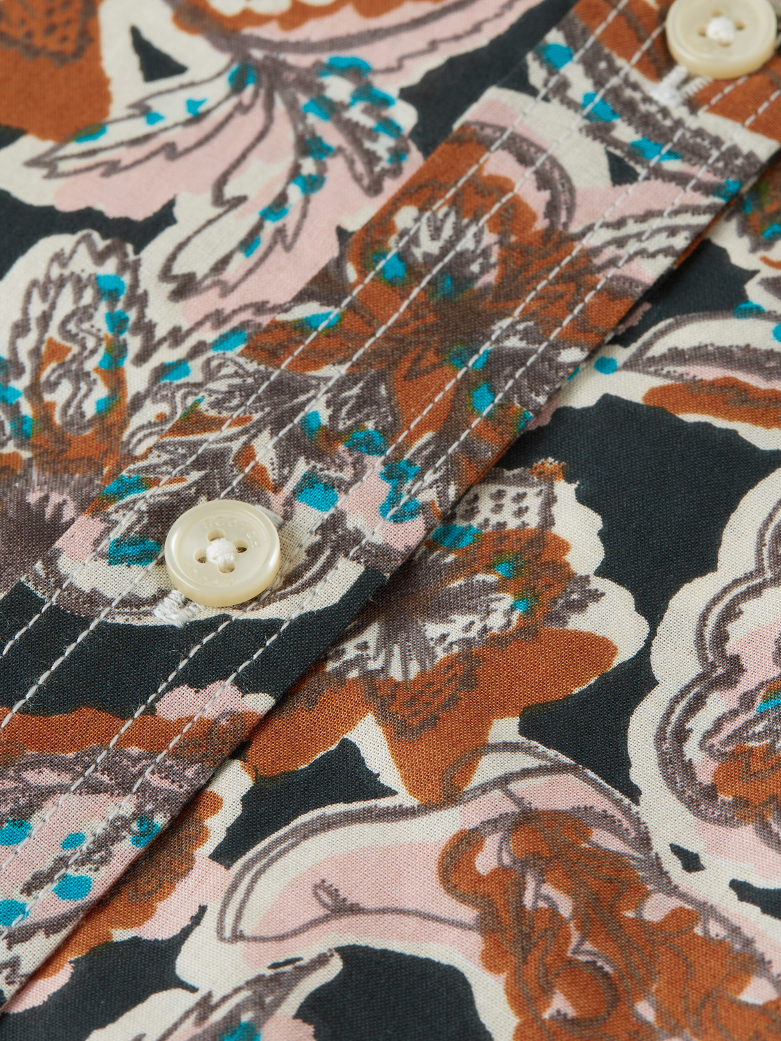Long-sleeve printed shirt by Scotch & Soda featuring a vibrant, patterned design on soft fabric.